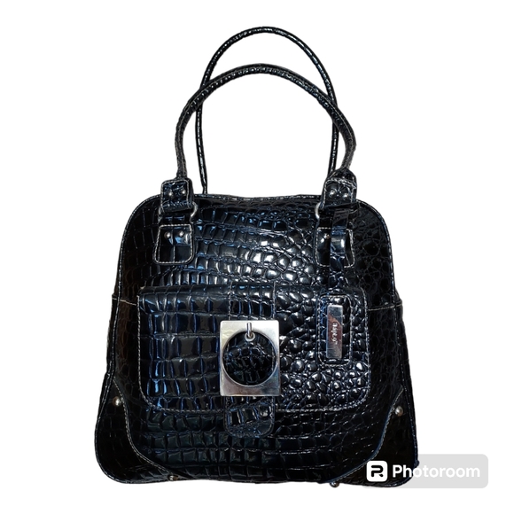 Apt. 9 Handbags - Apt. 9 Black Faux Crocodile Purse